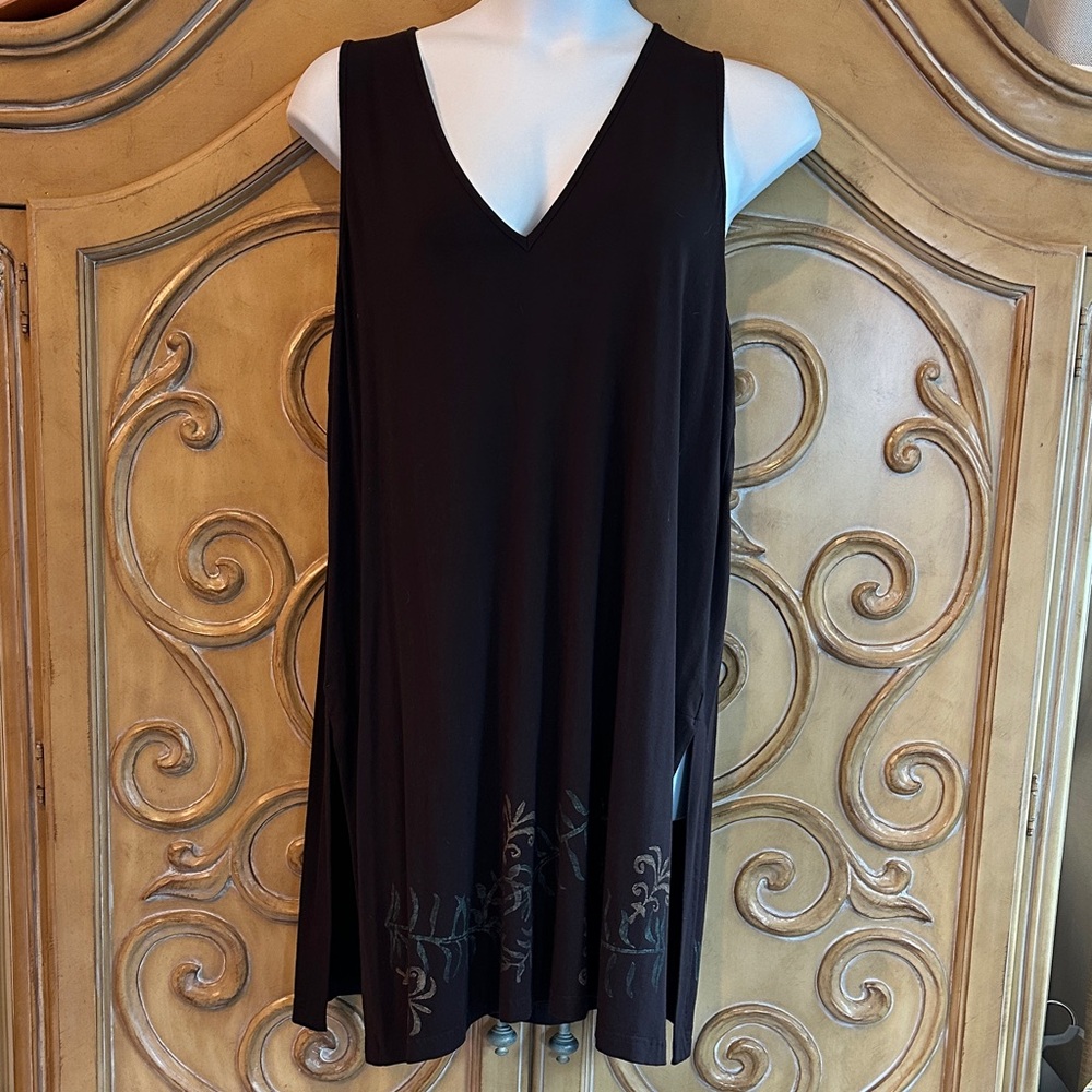 Chic Blue Fish Brown V-Neck Sleeveless Tunic/Dress